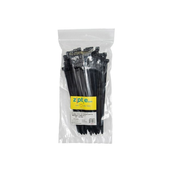 South Main Hardware 8-in 120-lb, Black, 100 Standard Nylon Tie 222264